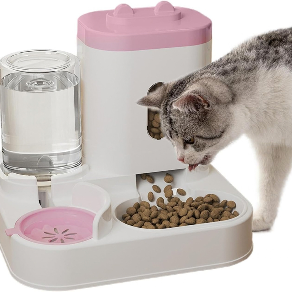 Dispensador de Agua y Comida para gatos 2 en 1 para Mascotas Grandes