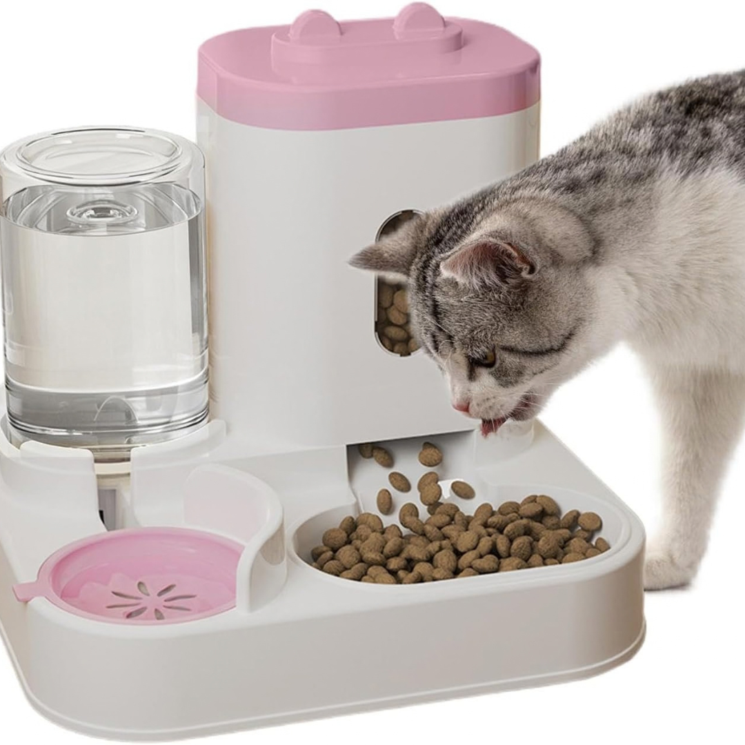 Dispensador de Agua y Comida para gatos 2 en 1 para Mascotas Grandes