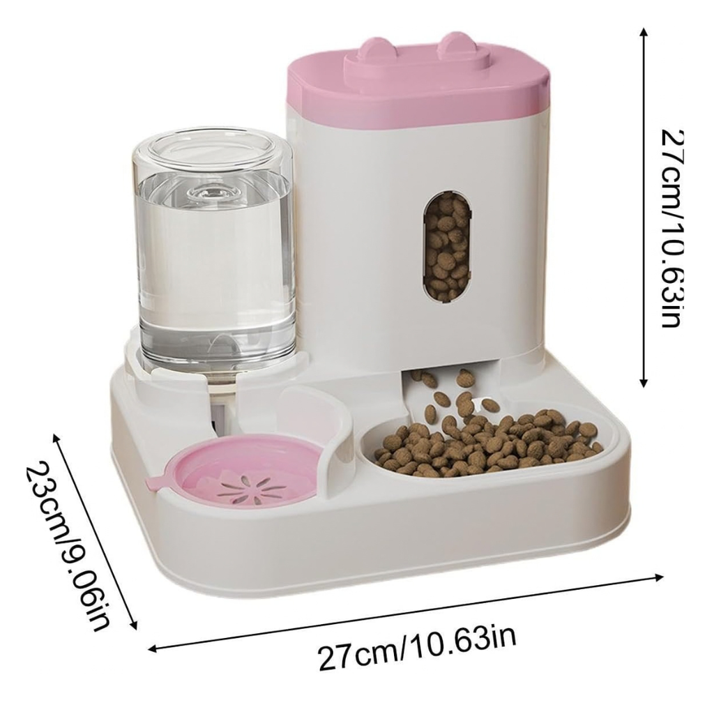 Dispensador de Agua y Comida para gatos 2 en 1 para Mascotas Grandes